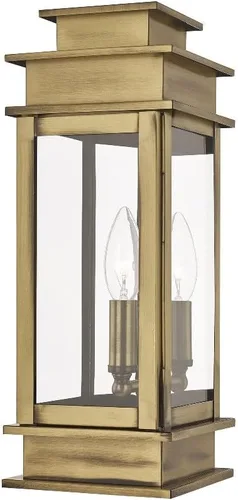 Miniatura 6 de Livex Lighting 2013-07 Princeton - Linterna de pared para exteriores, bronce, 14 "x 5.5" x 14