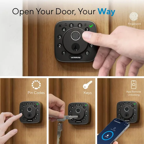 Miniatura 2 de ULTRALOQ Cerradura inteligente con huella digital y WiFi Bolt, funciona con Apple Home, Siri, Alexa, entrada sin llave con identificación de huella
