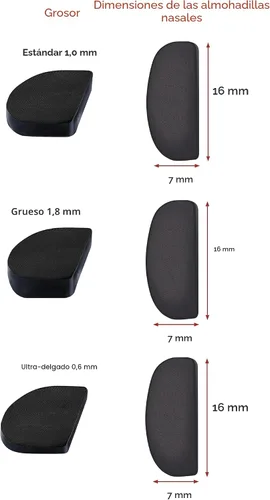 Miniatura 8 de Setex Gecko Grip - Almohadillas antideslizantes para la nariz de 0.039 in, 5 pares negros fabricados en Estados Unidos, innovadoras fibras