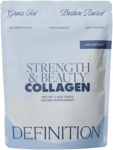 Colágeno en polvo para mujeres, mezcla de belleza con vitamina C, biotina y ácido hialurónico, apoya el cabello, la piel y las uñas, 20 porciones,