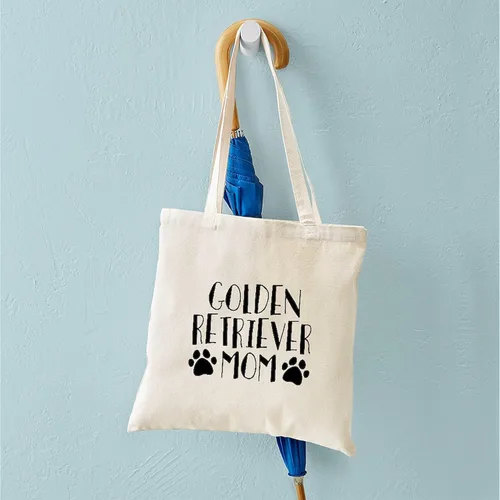 Miniatura 4 de CafePress Golden Retriever - Bolsa de lona natural para mamá, bolsa de compras reutilizable