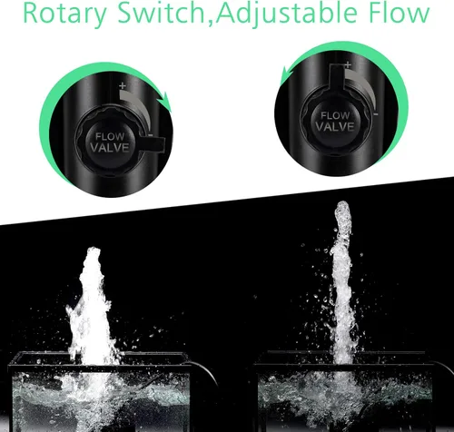 Miniatura 2 de AQQA Bomba de agua sumergible para acuario, bomba de tanque de peces de 265 GPH 1000L, bomba de fuente ultra silenciosa, caudal ajustable con alta
