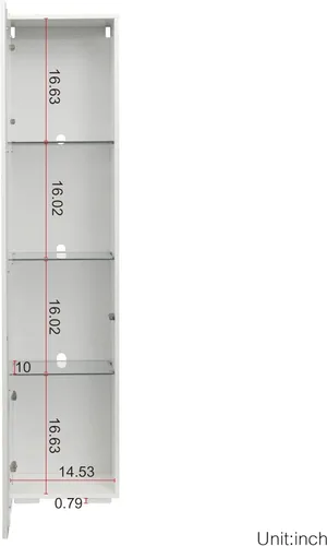 Miniatura 7 de Holaki Aparador LED de 67 pulgadas de alto con estantes de vidrio de 3 niveles, vitrina lateral frontal de alto brillo para oficina en casa, sala