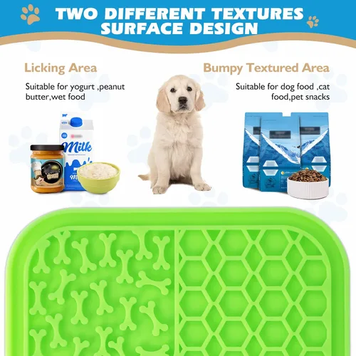Miniatura 2 de Paquete de 2 alfombrillas para lamer para perros y gatos, alfombrilla de alimentación lenta para perros para baño, aseo y recorte de uñas