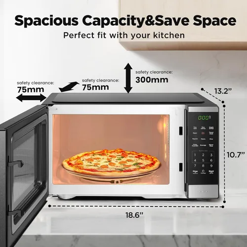 Miniatura 5 de BLACK+DECKER Horno de microondas para encimera 0.9 pies cúbicos, 6 menús automáticos, bloqueo para niños, función de memoria, 10 niveles