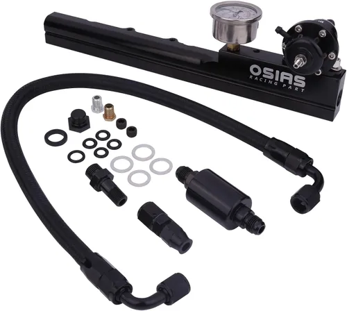 OSIAS Kit de riel de combustible Serie B Motores intercambiados con regulador de presión de combustible, calibre de orificio de combustible, kit de