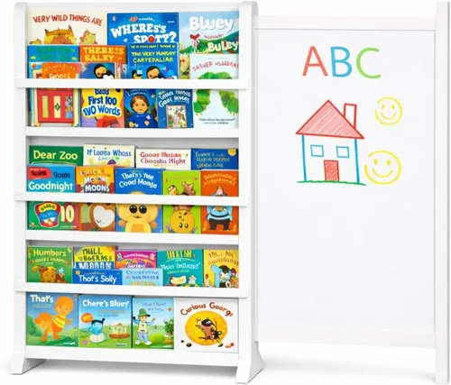 OurNest Estantería magnética deslizante y marcadores H-31 para niños y bebés, de madera con tres niveles para lectura, creatividad y Montessori,