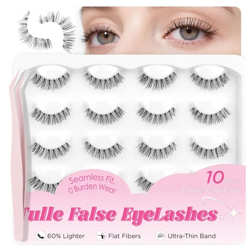Miniatura 17 de Pestañas de Aspecto Natural Pestañas Postizas - BEPHOLAN Pestañas Postizas 3D Súper Esponjosas Pestañas Postizas Banda Transparente Pestañas Wispy