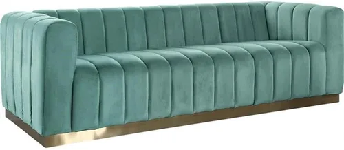 Miniatura 11 de Meridian Furniture 603Cream-S Colección Marlon Modern Sofá tapizado de terciopelo contemporáneo con acolchado de canal profundo, base de acero
