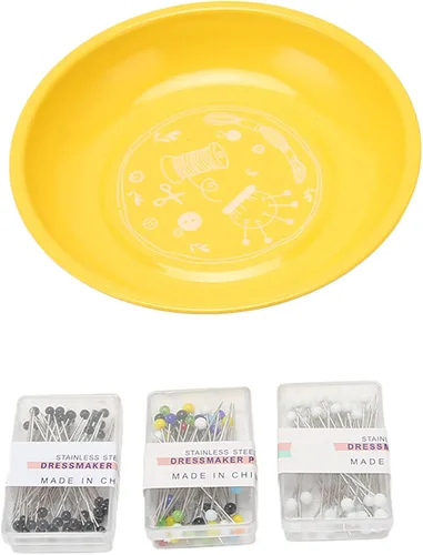 Miniatura 6 de BFYDOAA Plato magnético con 150 agujas de cuentas, cojín de costura magnético redondo, soporte magnético para agujas de coser, pasadores de presión