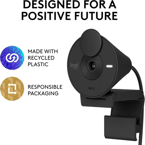 Miniatura 8 de Logitech Brio 301 Cámara Web Full HD con Obturador de Privacidad, Micrófono de Reducción de Ruido, USB-C, Certificada para Zoom, Microsoft Teams