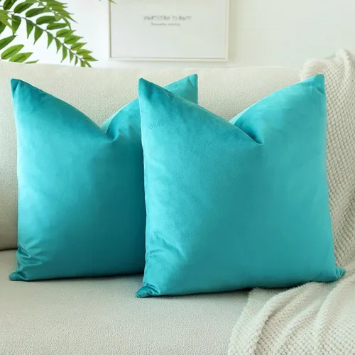 Miniatura 38 de OTOSTAR Fundas de almohada decorativas de terciopelo suave, funda de cojín cuadrada sólida, fundas de almohada para decoración del hogar, fundas