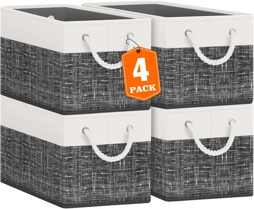 Miniatura 23 de Fab totes Contenedores de almacenamiento [2 unidades], cestas de almacenamiento plegables para organizar juguetes, libros, estantes, armario, caja