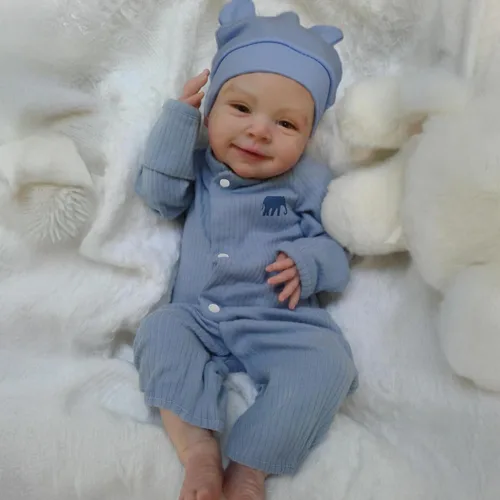 Miniatura 5 de CHAREX Muñeca Realista Reborn de Bebé Niño - Muñeca de Bebé Recién Nacido Realista de 18 Pulgadas con Cuerpo de Tela Suave, Muñecas de Bebé