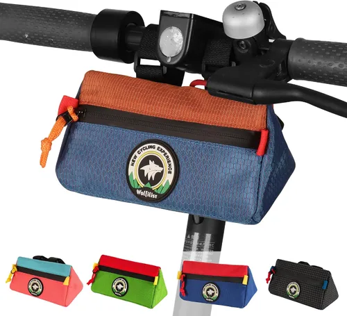 Miniatura 12 de Bolsa para Manillar de Bicicleta Vortika, Paquete de Cesta Frontal para Bicicleta Infantil, Bolsa Impermeable para Bicicletas, Bolsa Pequeña