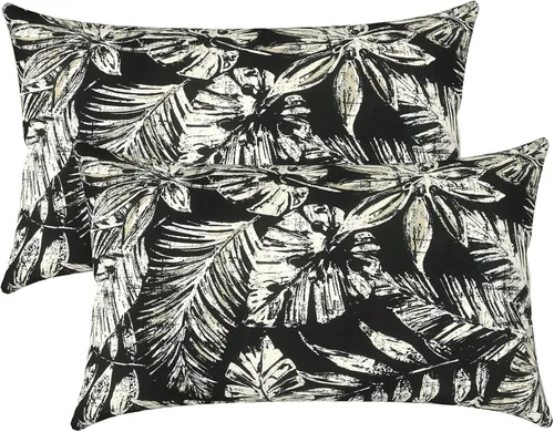 Miniatura 20 de LVTXIII Juego de 2 almohadas lumbares para patio, 12 x 20 pulgadas, resistentes a la decoloración, para exteriores con interiores, cojines lumbares