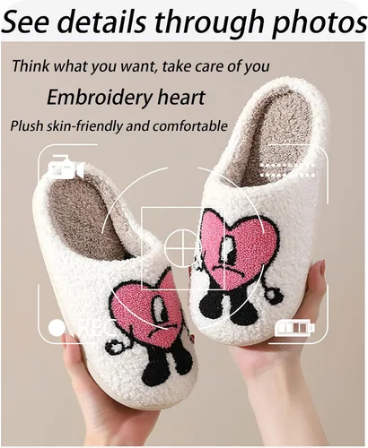 Miniatura 2 de Cute Slippers for Women Men Soft Plush Warm Couples Slides Home Slippers