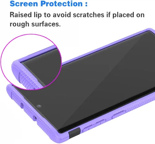 Miniatura 5 de Asuwish Funda de teléfono para Samsung Galaxy Note 10 5G con protector de pantalla de vidrio templado y soporte delgado, híbrida, resistente, funda