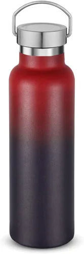 Miniatura 29 de Neihepal Paquete de 4 botellas de agua aisladas de 20 onzas, botella deportiva de doble pared de acero inoxidable con tapa de asa, termo Bubble gum