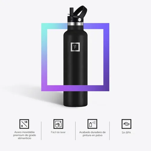 Miniatura 4 de IRON °FLASK Frasco de hidratación para acampar y senderismo con popote, botella de agua deportiva de acero inoxidable aislada sin BPA, 24 onzas