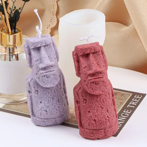 Miniatura 4 de Didiseaon Moldes para velas de estatua de isla de Pascua, moldes de silicona para velas de bricolaje, moldes de resina epoxi, moldes de jabón