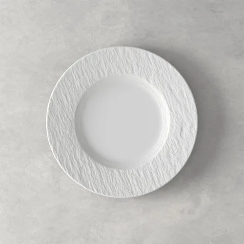 Miniatura 3 de Villeroy & Boch Manufacture Rock Blanc - Juego de 4 platos y cuencos, porcelana premium, fabricado en Alemania, blanco mate
