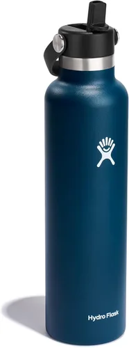Miniatura 9 de Hydro Flask Botella de agua – Acero inoxidable aislado – Tapa flexible con pajita de boca estándar, antiderrames, a prueba de fugas y recargable