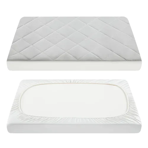 Miniatura 7 de TILLYOU Sábana para Corralito - Protector Acolchado Suave para Cuna, Protector de Colchón para Niños Pequeños con Bolsillo Profundo de 1''-3