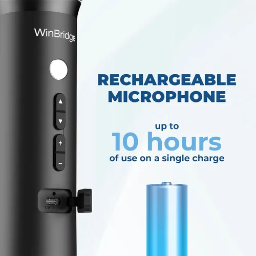 Miniatura 9 de Amplificador de voz inalámbrico Bluetooth, micrófono profesional inteligente con cancelación de ruido, micrófono de mano/escritorio de 15W con 3
