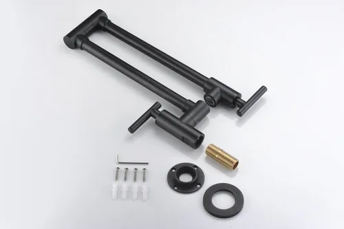 Miniatura 8 de SUMERAIN Grifo de llenado de ollas de montaje en pared, grifo de cocina de bronce aceitado, oscilación de doble articulación y palancas de cierre