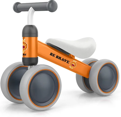Miniatura 11 de BEKILOLE Bicicleta de equilibrio para bebés para niñas de 1 año, bicicleta de equilibrio para niños de 12 a 24 meses, 4 ruedas silenciosas, juguetes