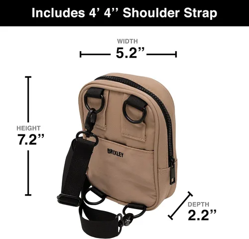 Miniatura 4 de Brixley Bolso bandolera Bolso de viaje para mujer, paquete de 9 bolsillos, 5 cangureras multiposición para uso diario y viajes