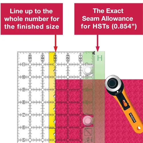 Miniatura 4 de Guidelines4Quilting Regla de edredón para añadir márgenes de costura: haz bloques de cualquier tamaño, sin matemáticas. Sin troqueles ni plantillas.