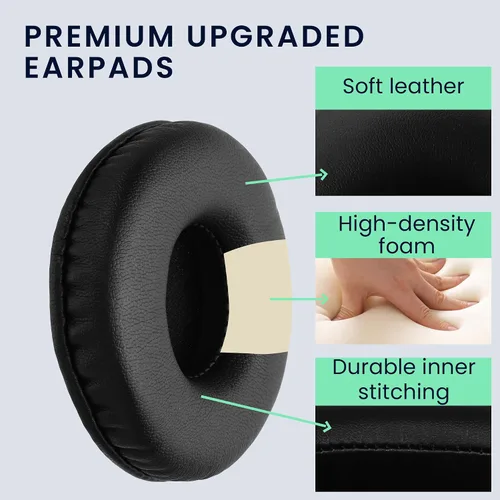 Miniatura 3 de kwmobile Almohadillas compatibles con almohadillas JBL Tune 600 / 500BT / 510BT / 520BT / 450 – 2 piezas de repuesto para auriculares, color negro