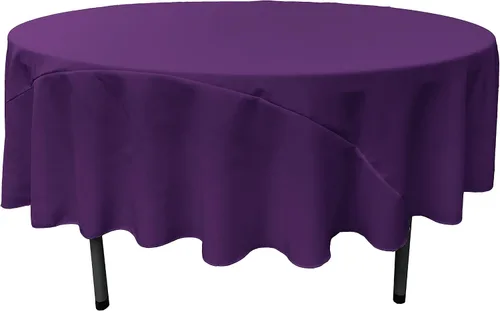 Miniatura 77 de LA Linen - Mantel redondo lavable de popelina de poliéster, resistente a manchas y arrugas, 51", mantel de tela para comedor, cocina, fiesta, Negro