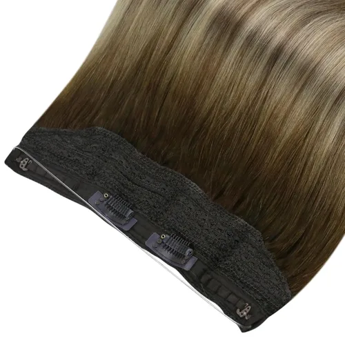 Miniatura 8 de Full Shine - Extensiones de cabello humano con hilo invisible para mujer, estilo balayage, color ombré raíces oscuras #3/8/22, 16 pulg, 2.82 oz