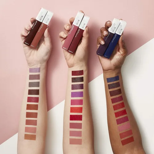 Miniatura 8 de Maybelline Super Stay Matte Ink Barra de Labios Líquida Maquillaje, Color de Alto Impacto de Larga Duración, Hasta 16H de Uso, Amazonian, Marrón 70