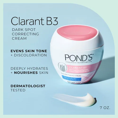 Miniatura 3 de POND’S Clarant B3 Crema correctora de puntos oscuros – Hidratante diario para piel seca – Crema facial hidratante con vitaminas B3 y C – Testada por