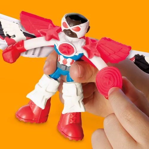 Miniatura 9 de Play-Doh Marvel Capitán América Moto-Cortador Set de juego con figura de acción articulable, 3 accesorios, juguetes de imaginación para niños de 4