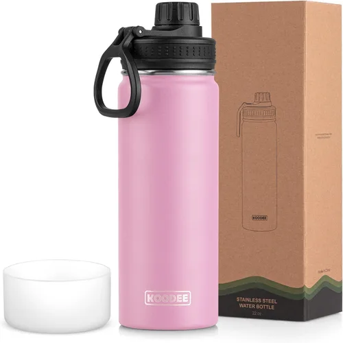 Miniatura 56 de koodee Insulated Water Bottle, 32 oz Stainless Steel Double Wall Vacuum Wide Mouth Sport Bottle with Leakproof Spout Lid (Navy)