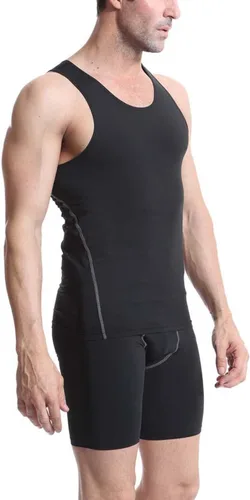 Miniatura 4 de Audoc Camiseta de compresión para hombre, paquete de 3 unidades, color negro, camiseta sin mangas de compresión atlética