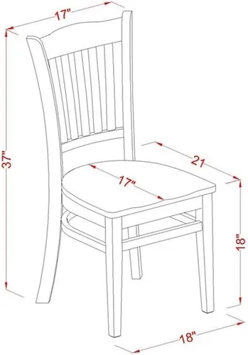 Miniatura 2 de East West Furniture ESGR3-BCH-W Eden - Juego de muebles de habitación de 3 piezas contiene una mesa de comedor redonda con pedestal y 2 sillas