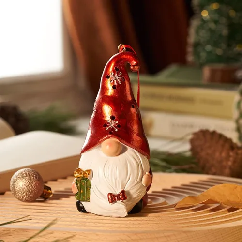 Miniatura 4 de Adornos de Navidad con gnomos iluminados para árbol de resina, decoración para colgar mesa de Navidad, adornos para decoración del hogar, 6.7