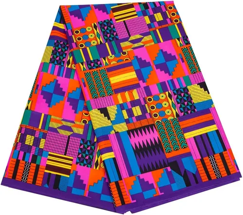 Miniatura 4 de BintaRealWax Tela Africana Ankara de Poliéster con Impresiones de Cera 6 Yardas de Tela Africana Tradicional para Vestido de Fiesta PL536