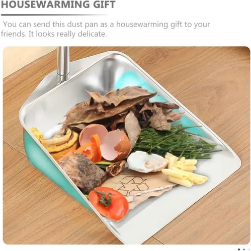 Miniatura 7 de DOITOOL Sartén de acero inoxidable resistente con mango largo, palas de basura verticales para vestíbulo, recogedor de polvo para el hogar, oficina