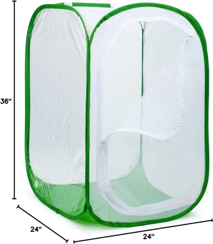 Miniatura 10 de Hábitat grande de mariposa monarca de 36 pulgadas, jaula gigante plegable de malla para insectos, terrario emergente de 24 x 24 x 36 pulgadas con 10