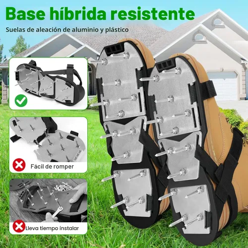 Miniatura 3 de Zapatos aireadores de césped para césped, zapatos aireadores de césped premontados para césped, herramienta aireadora de suelo para aireación