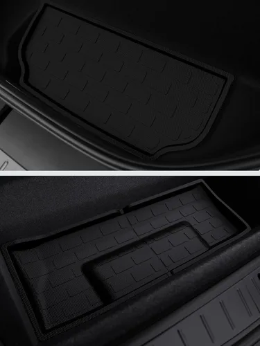 Miniatura 3 de BASENOR 10 piezas alfombrillas de suelo Tesla Model X de 7 asientos para todo clima, alfombrilla de forro de carga XPE, alfombrillas de coche