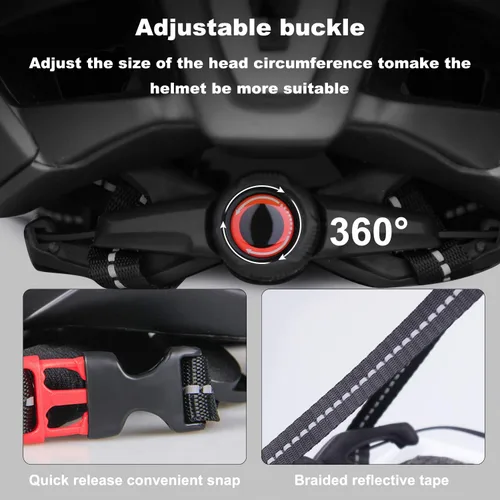 Miniatura 5 de Shinmax Casco de bicicleta para adultos, casco de bicicleta con gafas magnéticas extraíbles y luz LED recargable por USB, casco de bicicleta