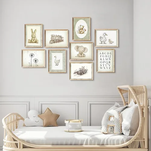 Miniatura 7 de Arte de pared de vaquero, imágenes en lienzo para guardería, decoración de pared de vaca occidental, impresiones de habitación de niños, póster